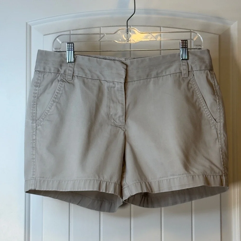 J.Crew Broken-In Chino‎ Shorts Womens 8 Khaki Cotton Mid Rise Casual 4.5